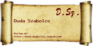 Duda Szabolcs névjegykártya
